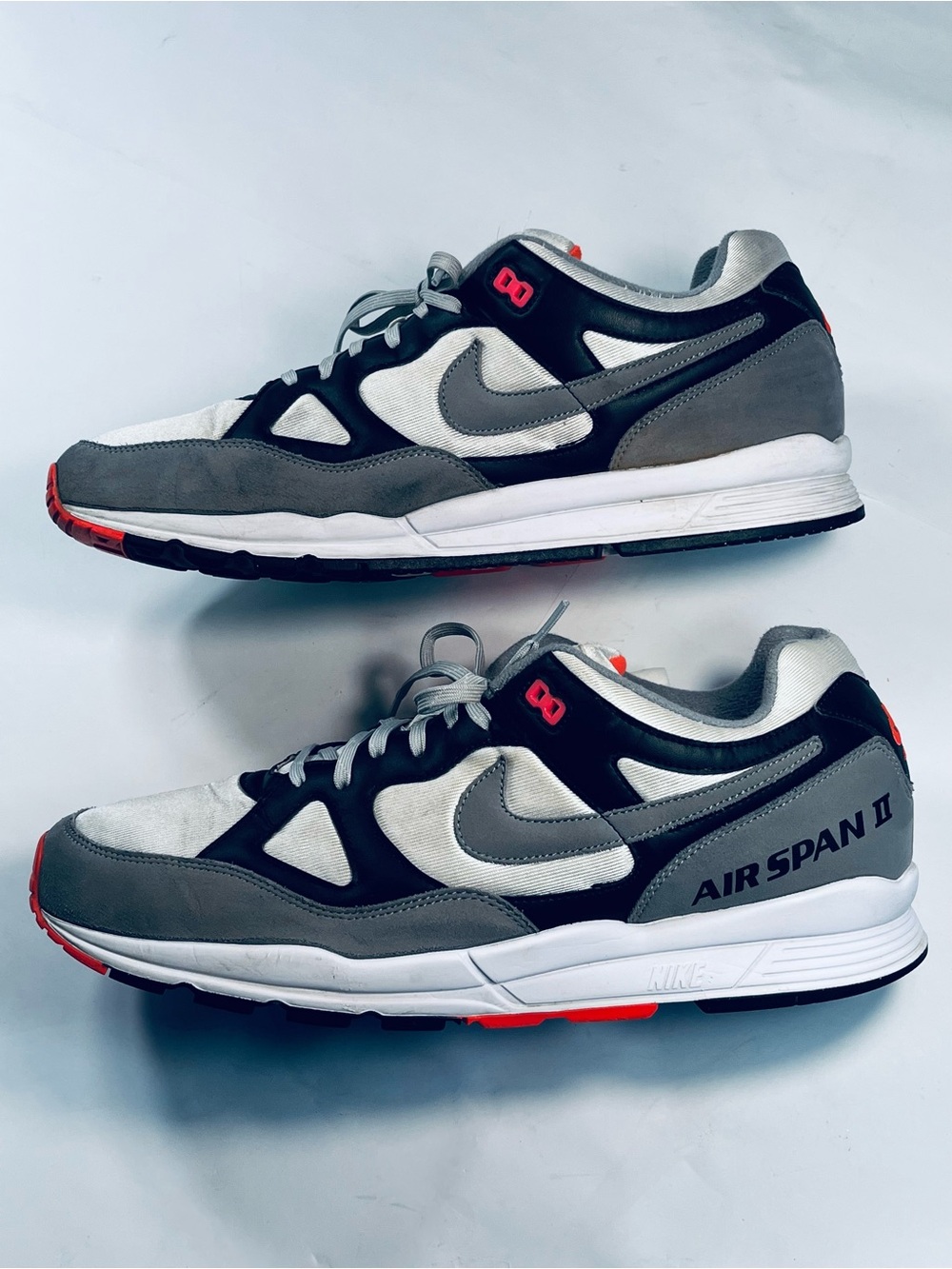 Nike Air Span II Grey Infrared Hot Coral # AH8047-005 Sneakers Men's Size :14